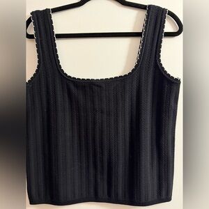 Black Textured Women's Top